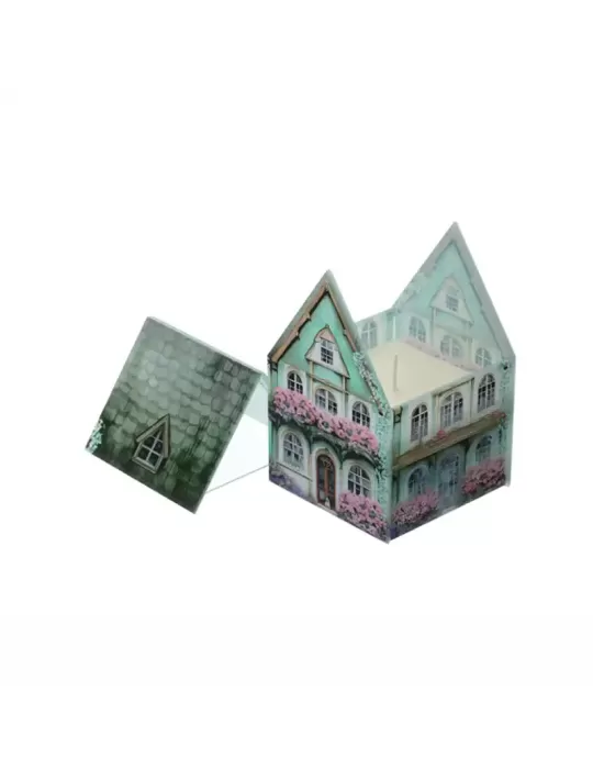 CONT.CANDELA VETRO COTTAGE VERDE 9X9X13C