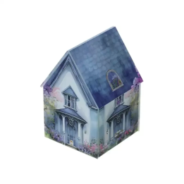 Hervit Contenitore Cottage in vetro azzurro 9 × 9 cm