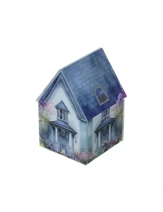 CONTENITORE VETRO COTTAGE BLU 9X9X13CM