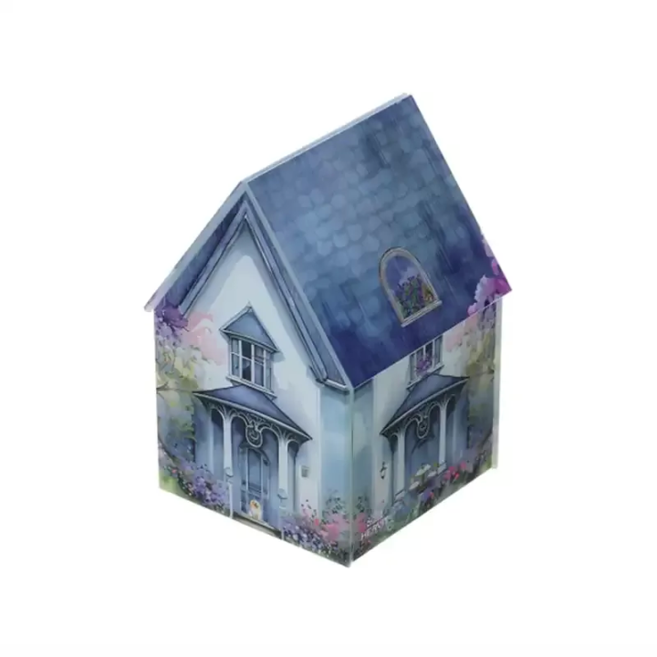 Hervit Contenitore Cottage in vetro azzurro 9 × 9 cm