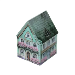 Hervit Creations Contenitore Cottage in vetro verde 9 × 9 cm