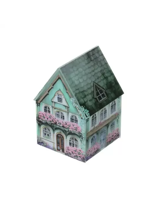 CONTENITORE VETRO COTTAGE VERDE 9X9X13CM