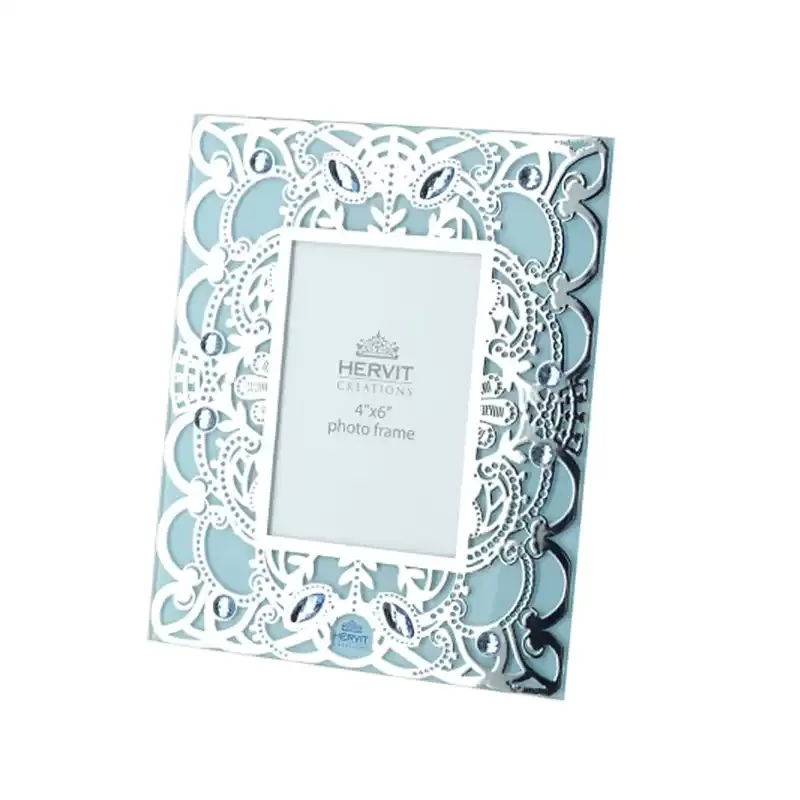 CORNICE VETRO BYZANTIUM AZZURRO 18X22CM