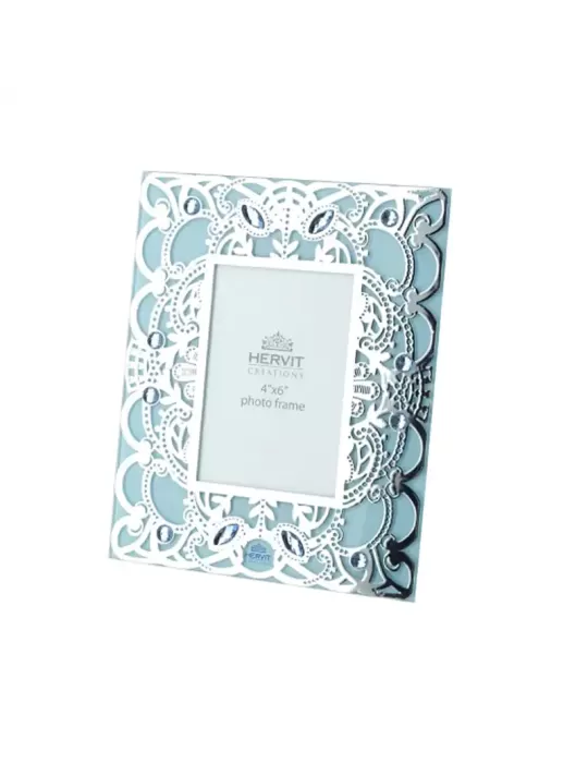 Cornice Vetro Byzantium Azzurro Hervit – Portafoto Elegante in Vetro