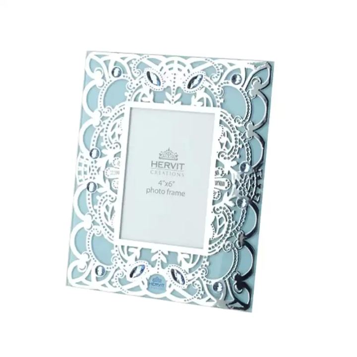 Hervit Creations Cornice Byzantium vetro azzurro 18 × 22 cm