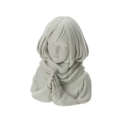 GIRL MEZZOBUSTO RESINA GRIGIO 14CM