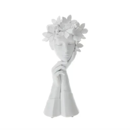 Hervit Creations Lady Dream resina bianca floreale 21 cm