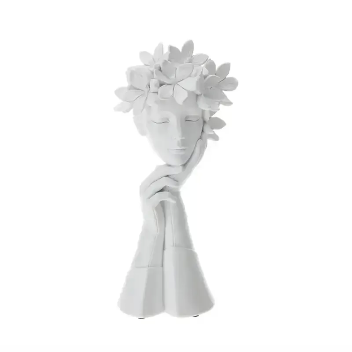 Hervit Creations Lady Dream resina bianca floreale 21 cm