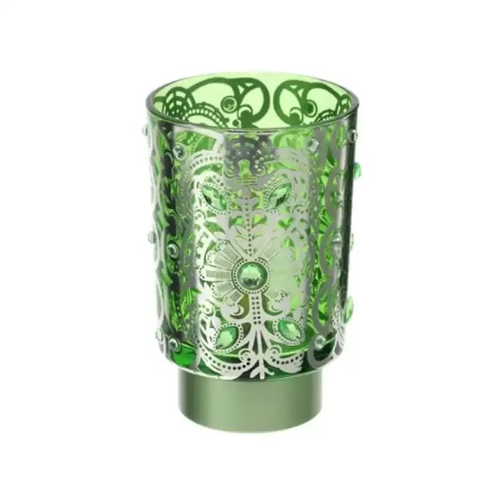 Hervit Creations Lampada Bisanzio vetro verde alta 15 cm