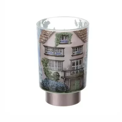 LAMPADA VETRO COTTAGE ROSA DIA.10X15CM