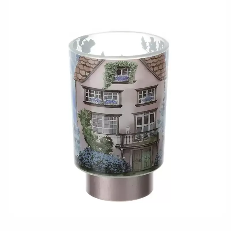 LAMPADA VETRO COTTAGE ROSA DIA.10X15CM