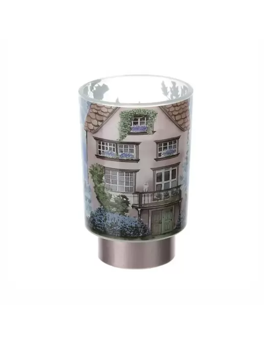 LAMPADA VETRO COTTAGE ROSA DIA.10X15CM