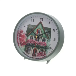 Hervit Creations Orologio da tavolo Cottage verde Ø 15 cm