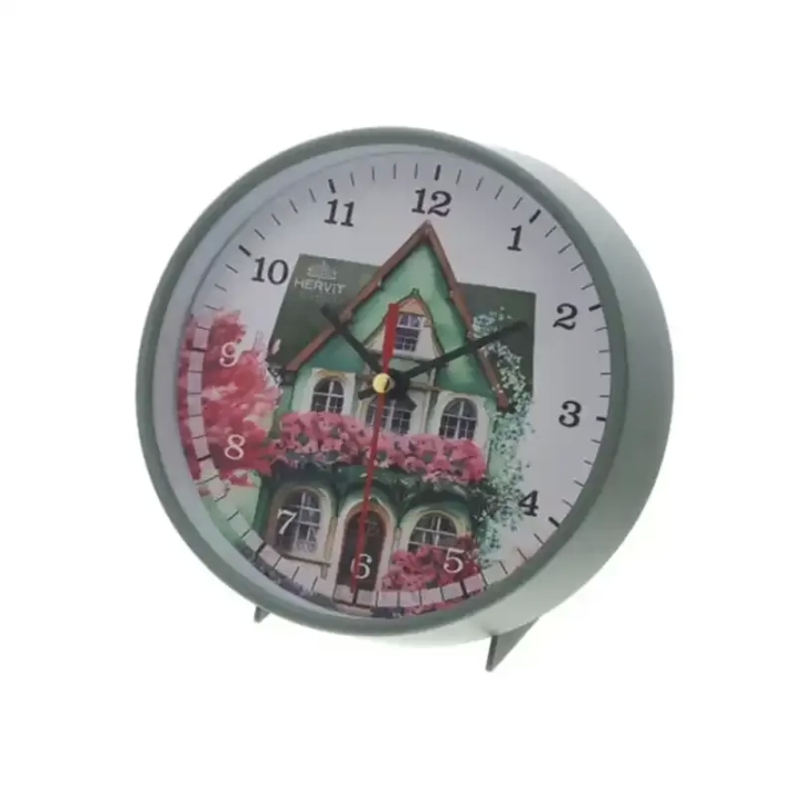 Hervit Creations Orologio da tavolo Cottage verde Ø 15 cm