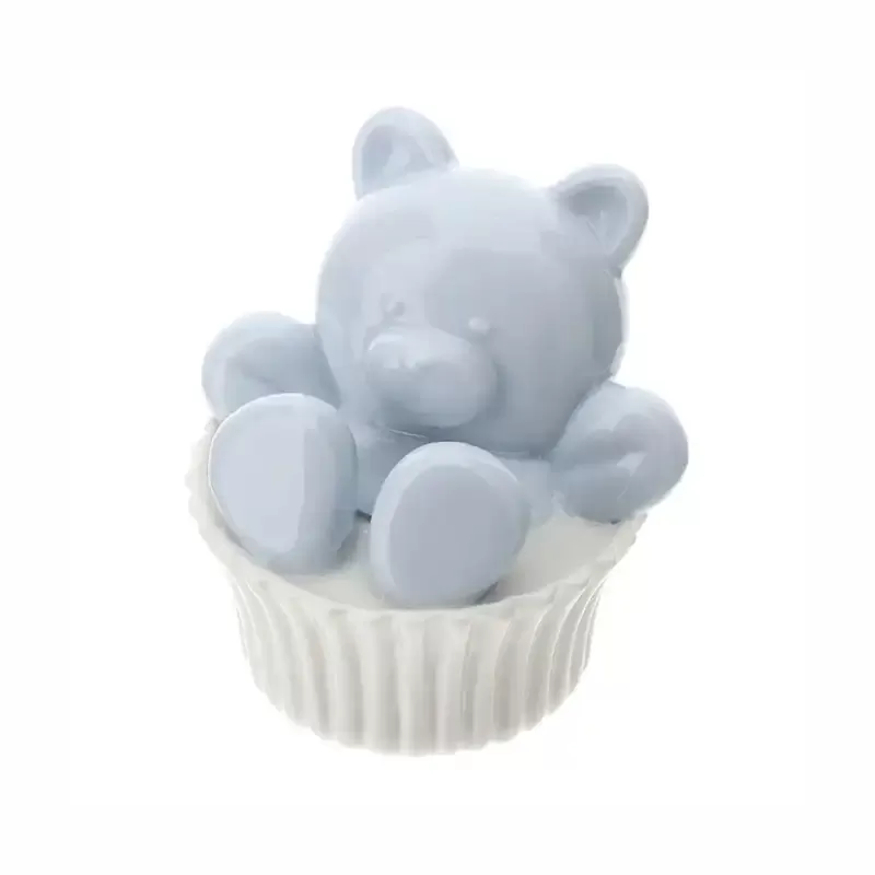 ORSETTO PIROTTINO PORC.6,5X6,5CM BLU