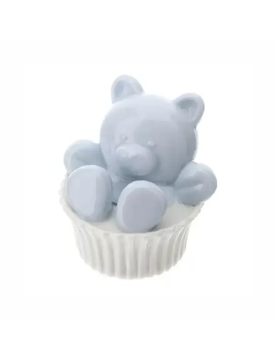 ORSETTO PIROTTINO PORC.6,5X6,5CM BLU