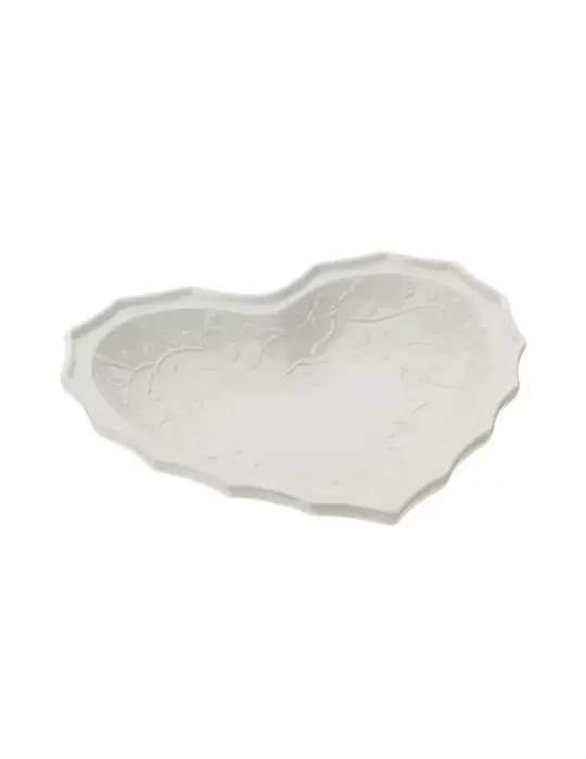 PIATTO CUORE PORCELLANA ROMANCE 21X20CM