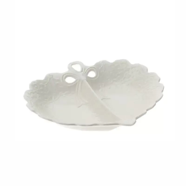 Hervit Piatto snack a cuore Romance in porcellana 29 × 25 cm