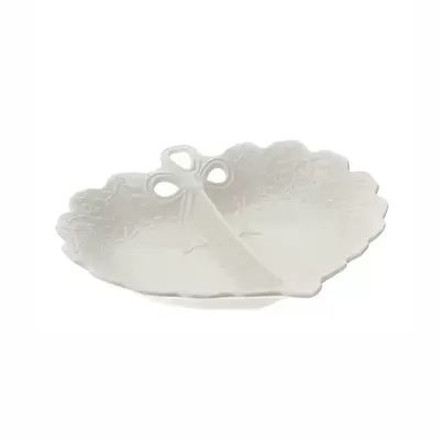 PIATTO CUORE SNACK PORC.ROMANCE 29X25CM