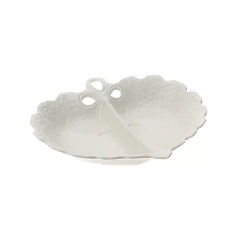 PIATTO CUORE SNACK PORC.ROMANCE 29X25CM