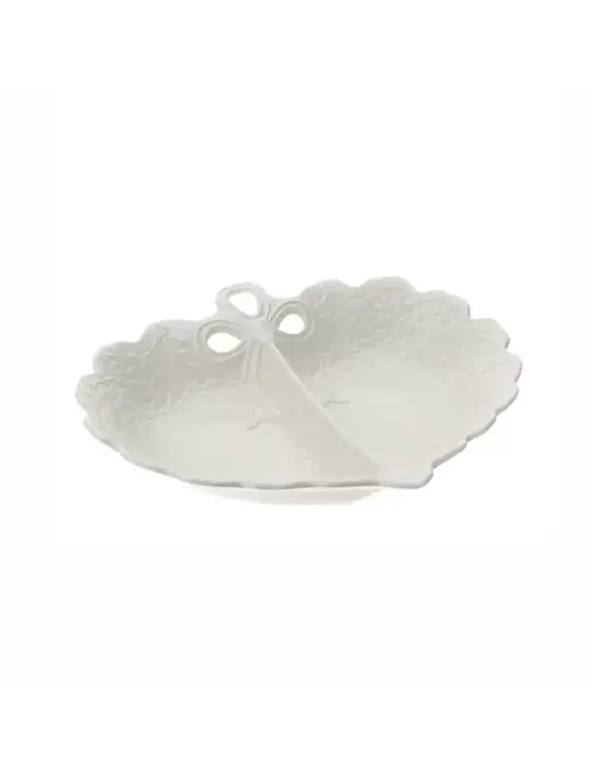 PIATTO CUORE SNACK PORC.ROMANCE 29X25CM