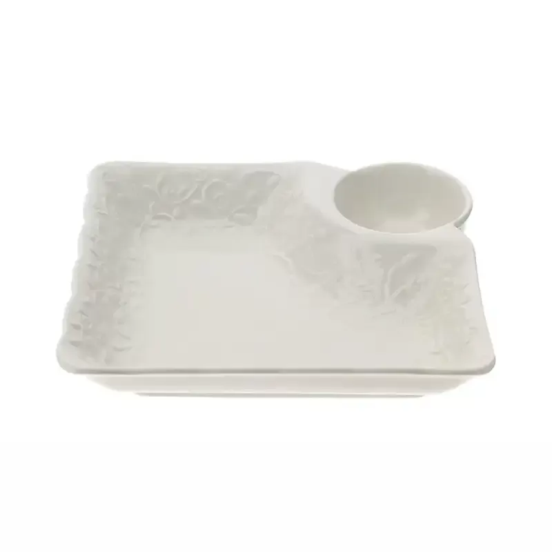 PIATTO SNACK RETTANG.PORC.ROMANCE 17X18C