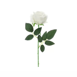 Hervit Creations Rosa in velluto bianco Ø 7 cm alta 45 cm