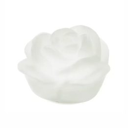 Hervit Creations Rosa in vetro bianco satinato LED 10 cm