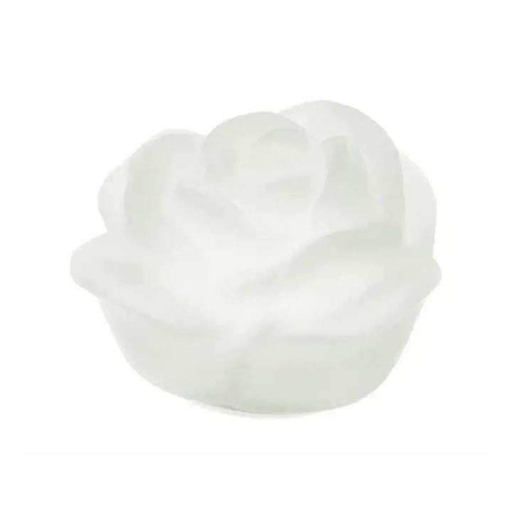 Hervit Creations Rosa in vetro bianco satinato LED 10 cm