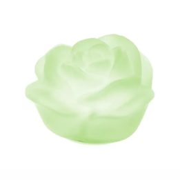 Hervit Creations Rosa in vetro verde satinato LED 10 cm