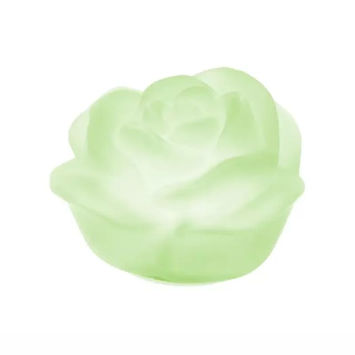 Hervit Creations Rosa in vetro verde satinato LED 10 cm