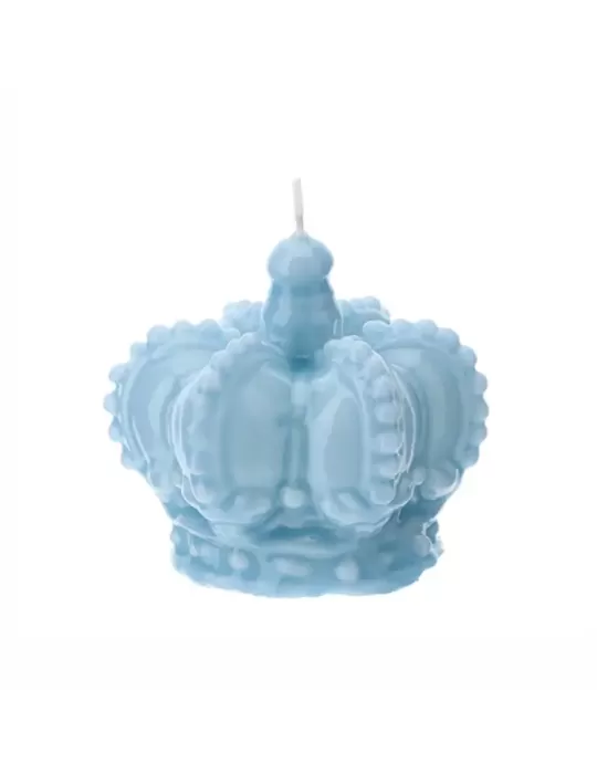 CANDELA CORONA BLU LACC.DIA.6,5X6,5CM