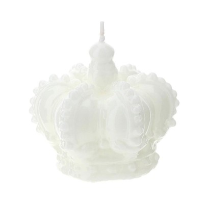 CANDELA CORONA BIANCA LACC.DIA.9X8CM