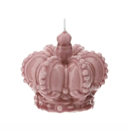 Hervit Creations Candela Corona Malva Laccata Ø6,5x6,5 cm | Raffinatezza e Design