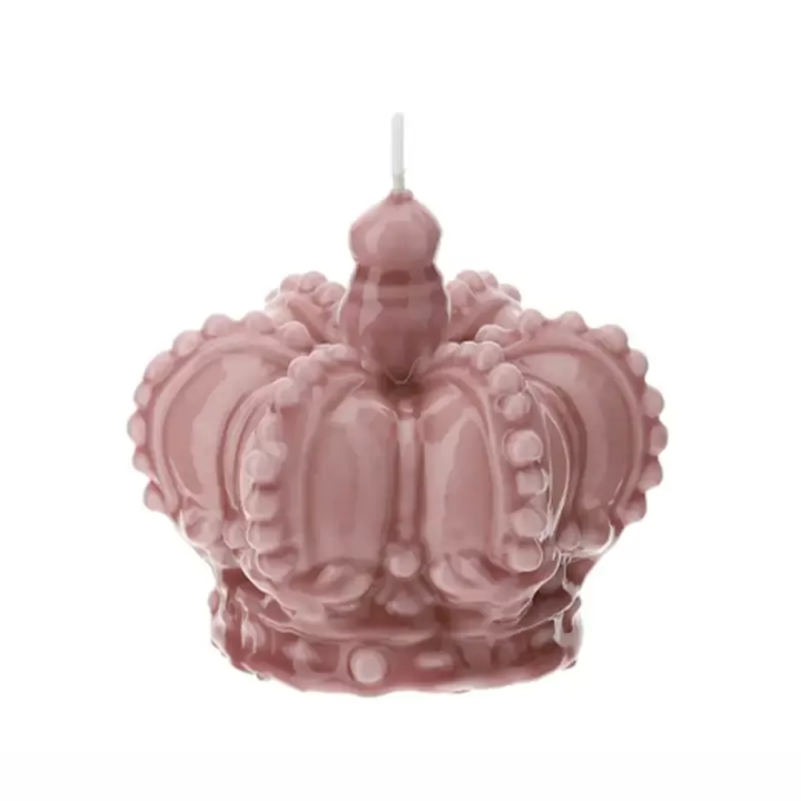 Hervit Creations Candela Corona Malva Laccata Ø6,5x6,5 cm | Raffinatezza e Design