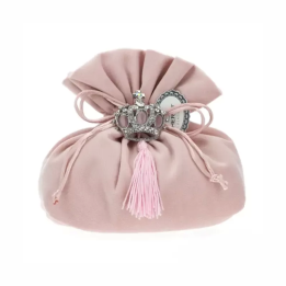 Hervit Sacchetto in velluto malva con spilla 15 × 7 × 16 cm