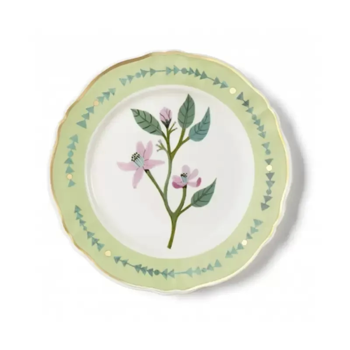Bitossi Piatto piano Botanica fascia verde Ø 26,5 cm