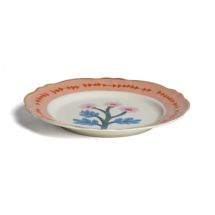 Bitossi Piatto piano Botanica fascia rosa Botanica Ø 26,5 cm