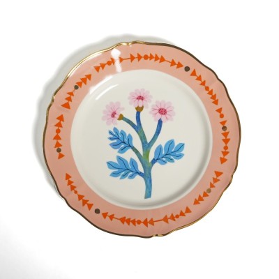 PIATTO PIANO Cm 26,5 FASCIA ROSA 2
