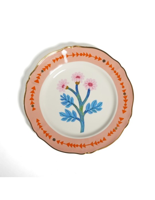 PIATTO PIANO Cm 26,5 FASCIA ROSA