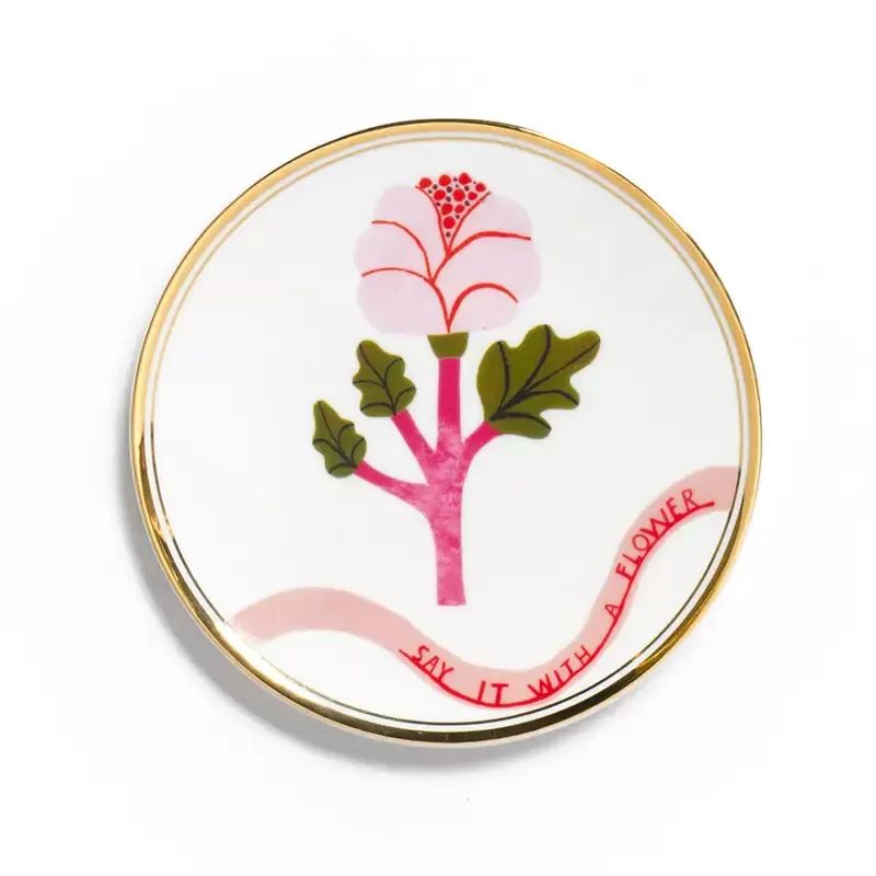 PIATTO CM.15 FIORE ROSA