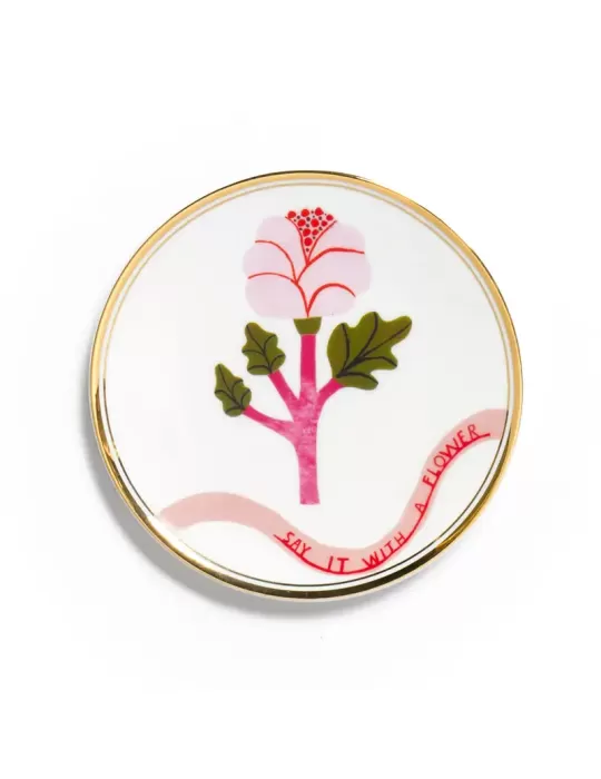 PIATTO CM.15 FIORE ROSA