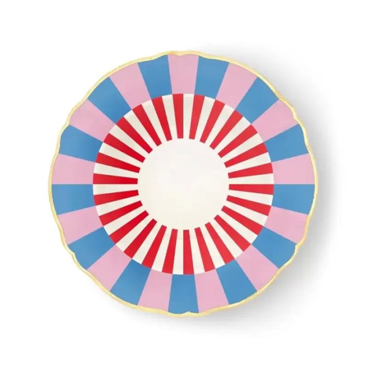 Bitossi Piatto fondo Abracadabra rosso e azzurro Ø 23 cm