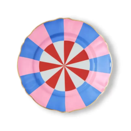 Bitossi Piatto piano Abracadabra rosso e blu Ø 26,5 cm