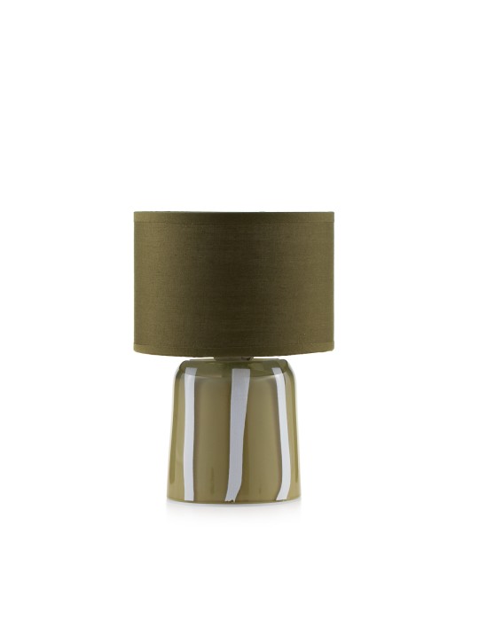 Lampada da Tavolo Verde con Paralume in Tessuto – Linea Rayon | Emò Italia