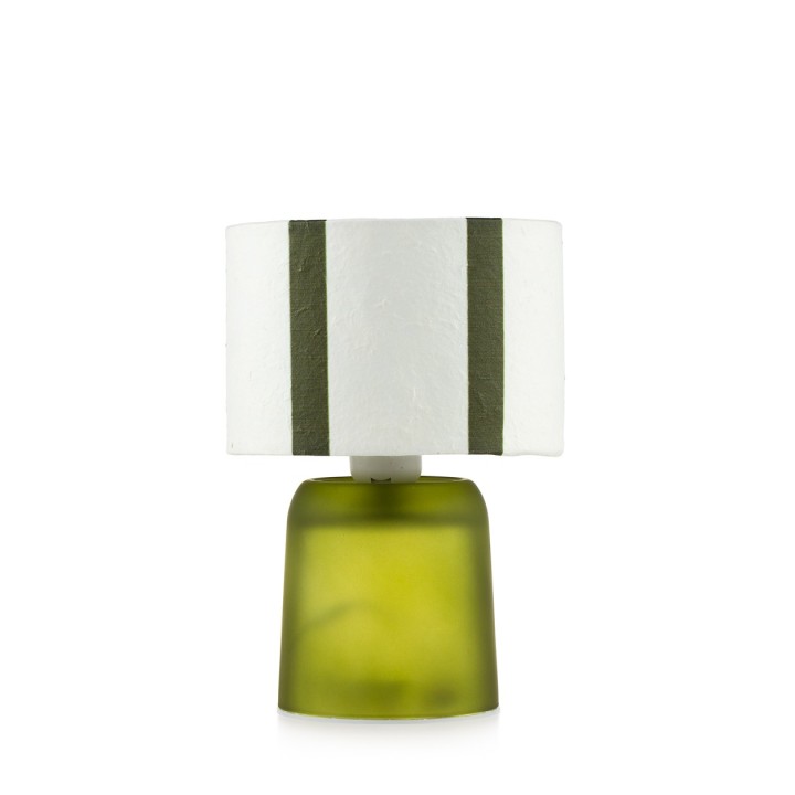 Emò Italia Lampada Rayon paralume a strisce verde