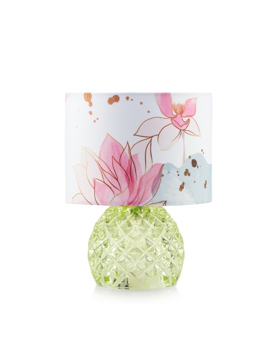 Lampada da Tavolo con Base Rotonda Verde Rayon Emò Italia – H 21 cm