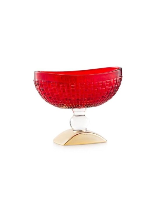Alzata Piccola in Vetro Rubino Le Charme Emò Italia – 14,4 x 8,4 x H 11,6 cm