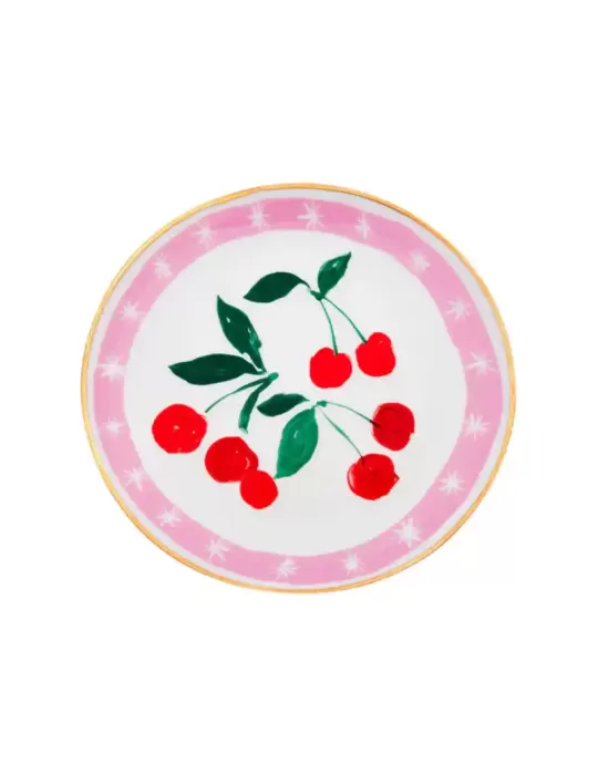 Piattino Ciliegie Ø16,5 Bitossi Home in Porcellana Decor Fruttato