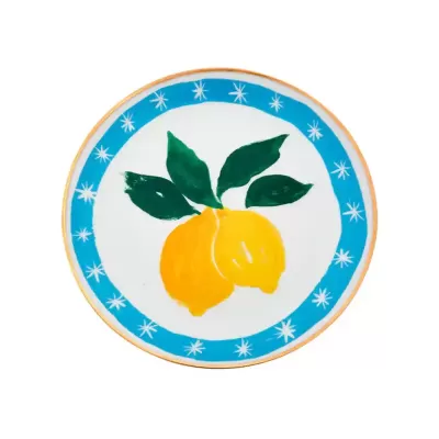 Piattino Limoni in Porcellana Ø16,5 cm con Bordo Oro –... 2